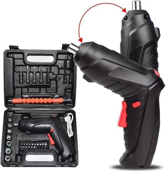 47 in 1 Cordless Electric Screwdriver Set, 3.6V Battery Powered Screwdriver Kit Including 46pcs Bits