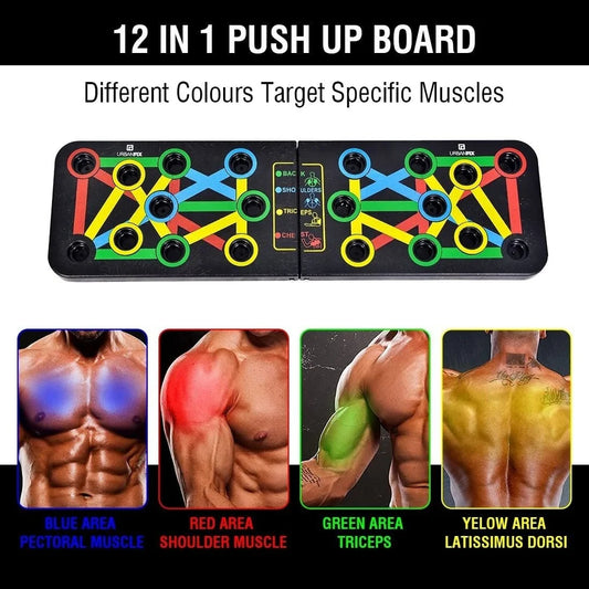12 In 1  Push-up Board With Strong Grip Handle Home Workout & Exercise