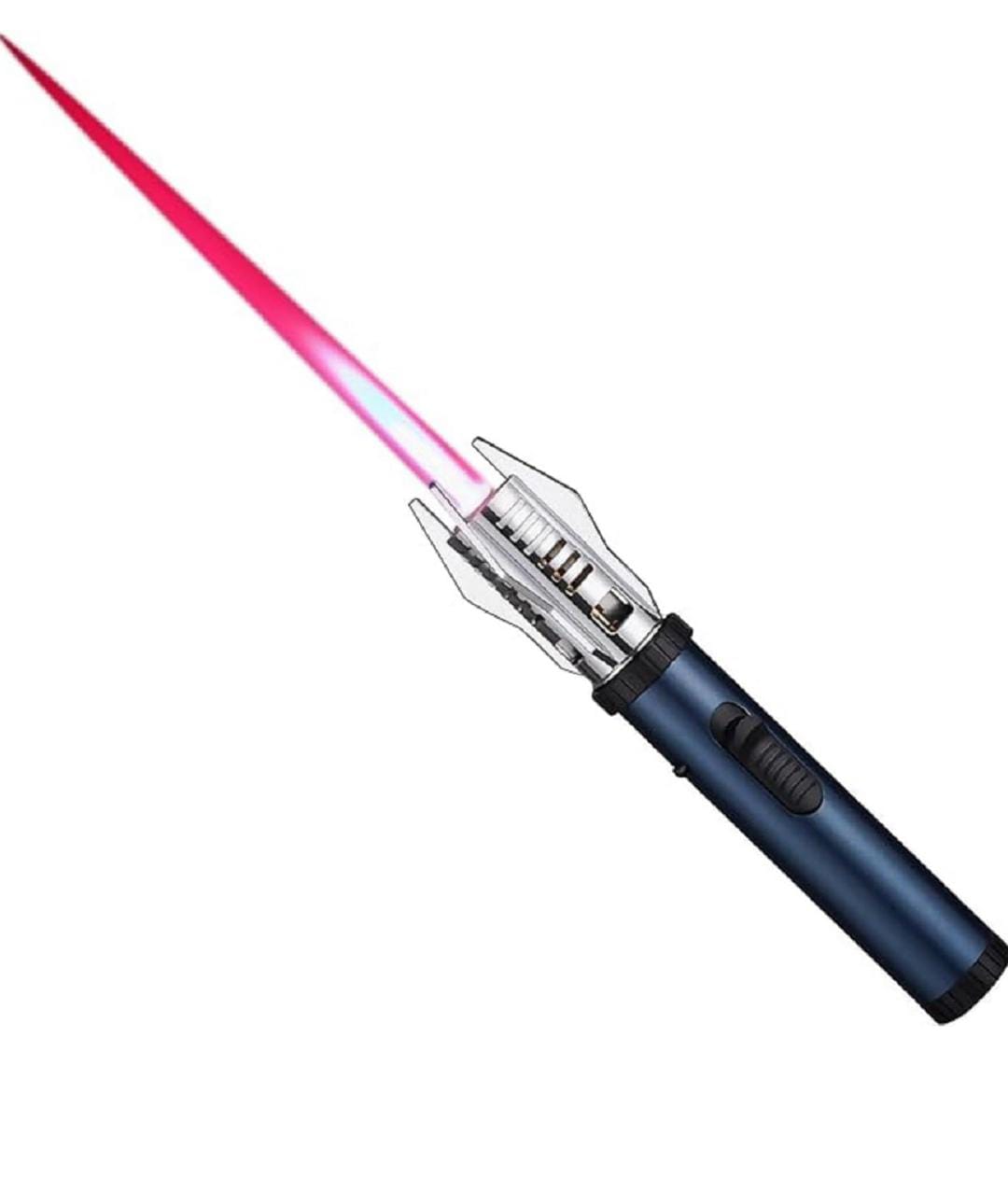 Torch Lighter| Bright Fire Lighter with Safety Lock and Adjustable Red/Blue Flame| Refillable Butane Gas  for Candles Campfires BBQ Baking| Camping