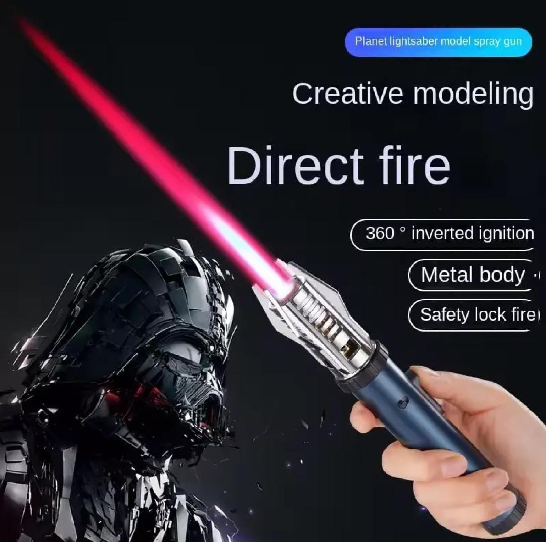 Torch Lighter| Bright Fire Lighter with Safety Lock and Adjustable Red/Blue Flame| Refillable Butane Gas  for Candles Campfires BBQ Baking| Camping