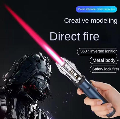 Torch Lighter| Bright Fire Lighter with Safety Lock and Adjustable Red/Blue Flame| Refillable Butane Gas  for Candles Campfires BBQ Baking| Camping