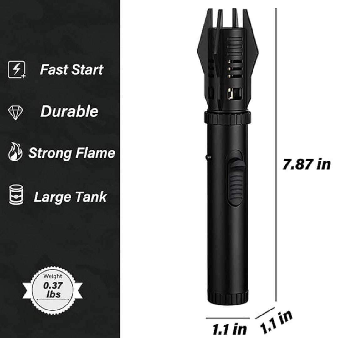 Torch Lighter| Bright Fire Lighter with Safety Lock and Adjustable Red/Blue Flame| Refillable Butane Gas  for Candles Campfires BBQ Baking| Camping