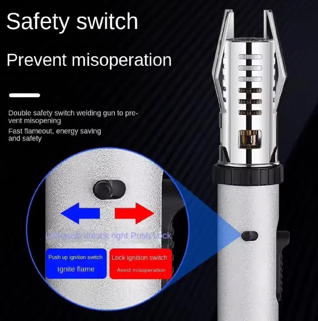 Torch Lighter| Bright Fire Lighter with Safety Lock and Adjustable Red/Blue Flame| Refillable Butane Gas  for Candles Campfires BBQ Baking| Camping
